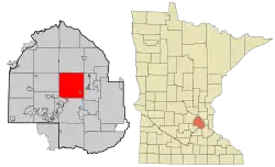 Location of Plymouth within Hennepin County, Minnesota
