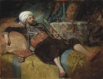 Reclining Turk, Smoking a Hookah