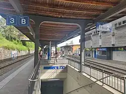 The station's platform and tracks