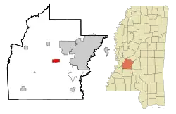 Location of Raymond, Mississippi