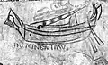 Drawing of a ship and inscription "DOMINE IVIMVS"