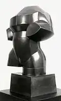 Torso #3 (Dancer), two views: Bronze with black patina and highlighted edges, height: 11", 1982
