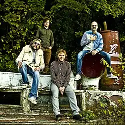 Left to right: Hywel Griffiths, Nick Moore, Gary Parkinson and Steve Kennedy