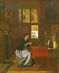 Hubert Van Hove (1865): Elegante dame in interieur, private collection.
