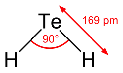 Structural diagram of the hydrogen telluride molecule