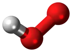 Ball-and-stick model of the hydroperoxyl radical