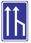Number of lanes decreases