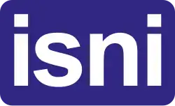 White lowercase letters reading "isni" in a bold sans-serif font on a deep blue rounded rectangle