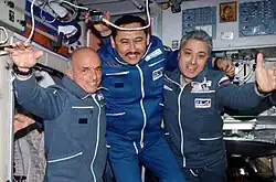 Denis Tito, Talgat Musabayev, and Yury Baturin