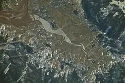 Aerial view of Falmouth and Windsor