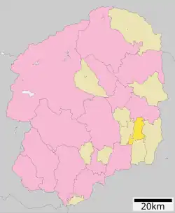Location of Ichikai in Tochigi Prefecture