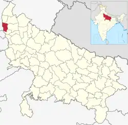 Location of Baghpat district in Uttar Pradesh