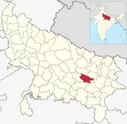 Location of Sultanpur district in Uttar Pradesh