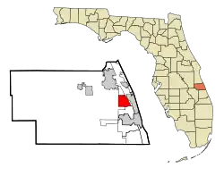 Location in Indian River County and the state of Florida
