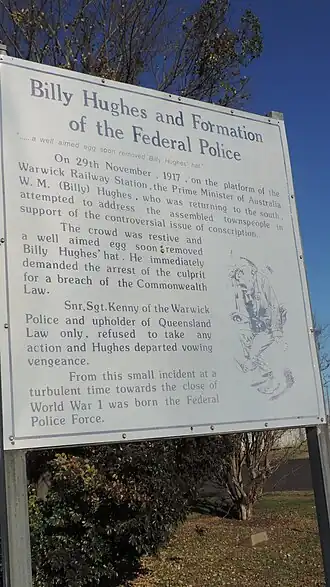 Information board about the incident, 2015