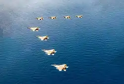 Four F-15I (front) and four F-16I, like the ones which carried out the attack, during an exercise in April 2021