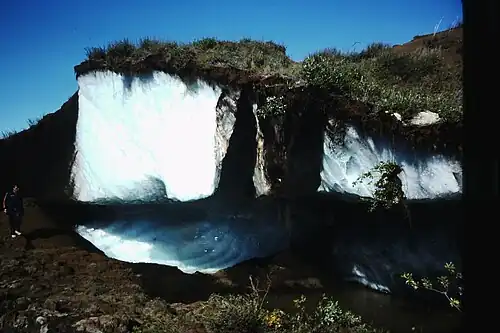 Injection ice in a pingo, Mackenzie delta area.
