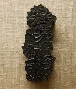 Inkstick; carbon-based and made from soot and animal glue, China.