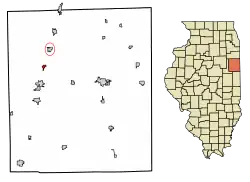 Location of Danforth in Iroquois County, Illinois