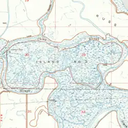 Island No. 2 as it appears on a 1951 USGS map.