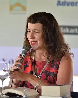Carmody at a writing event in 2012