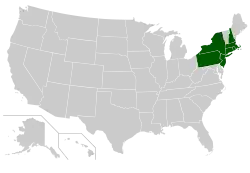 Home states of the eight Ivy League universities