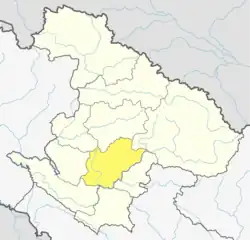 Location of Jajarkot District (dark yellow) in Karnali