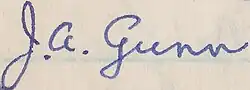 James Andrew Gunn's signature from 4 October 1946