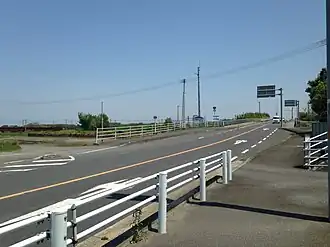 Japan National Route 213 near Usa City Iwasaki Crossroads.JPG