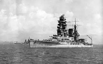 Nagato with pagoda mast (photographed in 1944)