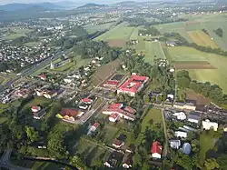 Village's centre seen from air