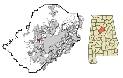 Location in Jefferson County and the state of Alabama