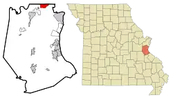 Location of Murphy, Missouri
