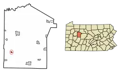 Location of Worthville in Jefferson County, Pennsylvania.