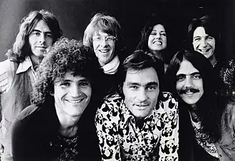 Jefferson Starship in 1976 (left to right: back: Pete Sears, Paul Kantner, Grace Slick, John Barbata. front: David Freiberg, Marty Balin, Craig Chaquico)