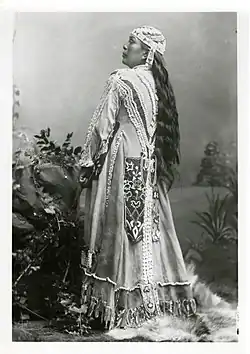 black-and-white photo of Native woman