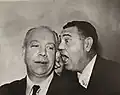 Joe Boland and Jack Dempsey at WSBT studio in South Bend, Indiana