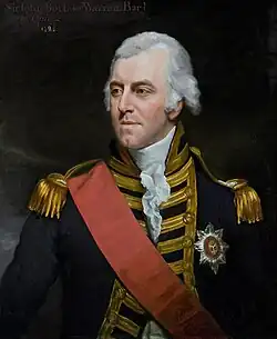 Portrait engraving of a middle-aged man wearing the uniform of a senior naval officer