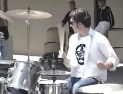 Kiffmeyer performing with Green Day in 1990