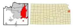 Location within Johnson County and Kansas