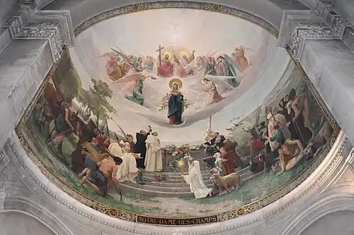 "Life of the Virgin" by Joseph Aubert over the choir)