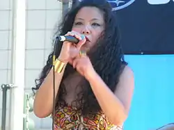 Joyo Velarde performing live in May 2009.