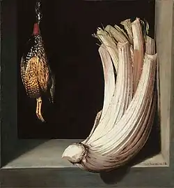 Still life with Cardoon and Francolin, c. 1603, 73 × 62&nbsp;cm, Piasecka-Johnson Collection, Princeton, New Jersey.