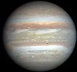Jupiter as seen by the New Horizons spacecraft during its gravity assist in 2007.