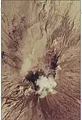 Satellite image of Mount St. Helens crater June 30, 1980 (color infrared)