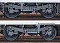 Motored KD-320 bogie (top) and trailer KD-320A bogie (bottom)