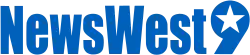 The words "NewsWest" in a bold compressed sans serif next to a sans serif numeral 9. The counter, or "hole", in the top of the 9 is in the shape of a five-pointed star.