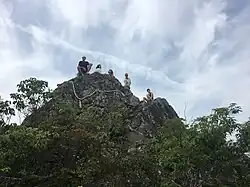 Tourists at the summit of Kanasana Shrine