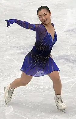 Kaori Sakamoto at the 2022 World Championships