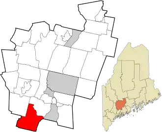 Location in Kennebec County and the state of Maine.